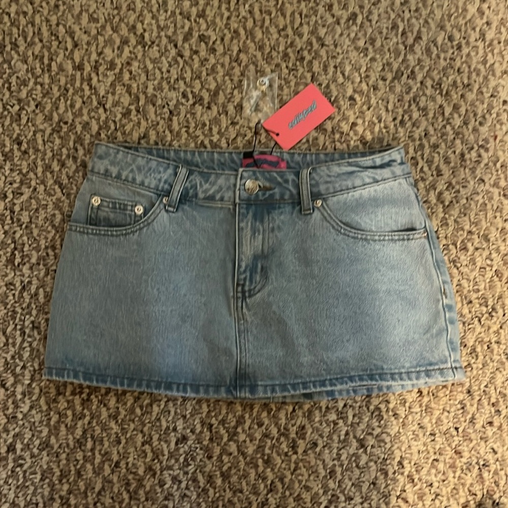 Edikted denim mini skirt new with tags!!